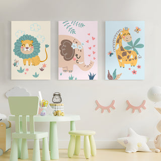 Kids Room Canvas Wall Decor 3 Panel Large Art Pieces (KDSWA01)