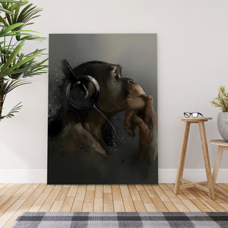 Philosopher Ape Wall Art Painting, HD Canvas Print, Framed, Ready to Hang. (POMWA169)