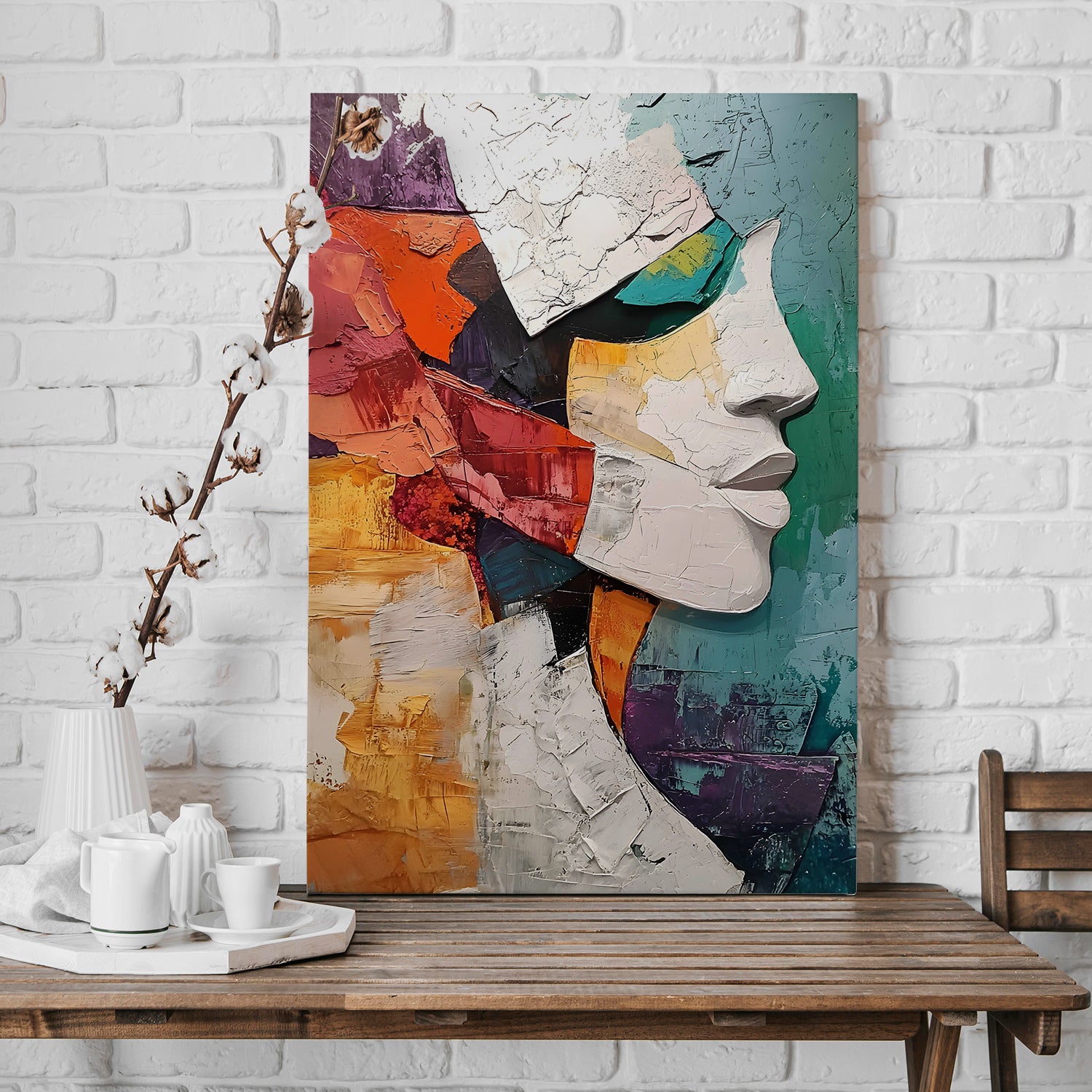 The Mosaic Mind Wall Art Painting, HD Canvas Print, Framed, Ready to (ABWA14)