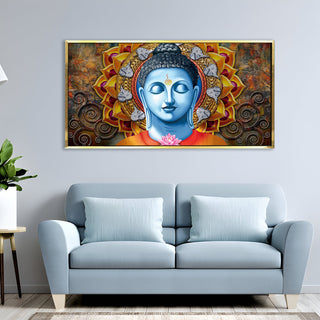 Lord Buddha Canvas Painting For Home Decor, Office walls and Hotels, Resorts Wall Decoration 24 inch x 48 inch (BDWA09)