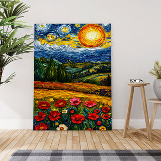 Swirling Meadows Wall Art Painting, HD Canvas Print, Framed, Ready to Hang. (AMWA20)