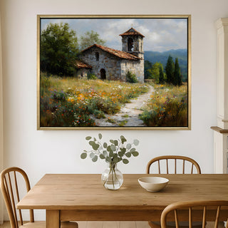 European Cityscape Wall Art, HD Canvas Print, Golden Floater Framed, Ready to Hang, (36 In x 48 In) (EURO-WA-72)