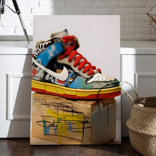 Urban Sole – Graffiti Style Sneaker Wall Art, HD Canvas Print, Framed, Ready to Hang. (POMWA336)