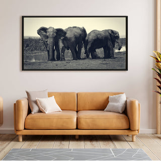 Amazing Wildlife Wall Art. Large Canvas Framed Digital Reprints of Jungle, Wildlife, Animals and Birds. Ready To Hang. Size:  24 Inch x 48 Inch (WBWA36) - Khirki.in 