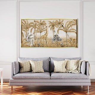 Amazing Wildlife Wall Art. Large Canvas Framed Digital Reprints of Jungle, Wildlife, Animals and Birds. Ready To Hang. Size:  24 Inch x 48 Inch (WBWA43) - Khirki.in 