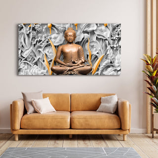 Lord Buddha Canvas Painting For Home Decor, Office walls and Hotels, Resorts Wall Decoration 24 inch x 48 inch (BDWA10)