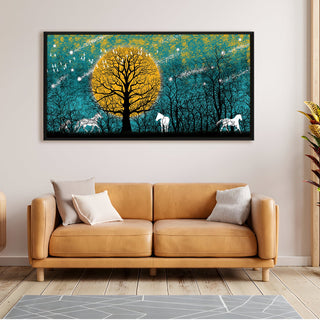 Amazing Wildlife Wall Art. Large Canvas Paintings. Framed Digital Reprints of Jungle, Wildlife, Animals and Birds 24 Inch x 48 Inch (WBWA21)