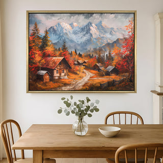 European Cityscape Wall Art, HD Canvas Print, Golden Floater Framed, Ready to Hang, (36 In x 48 In) (EURO-WA-78)