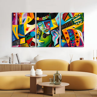 Jazz Musician, Modern Art, HD Canvas Print, Framed, Ready to Hang. (MAWA21)