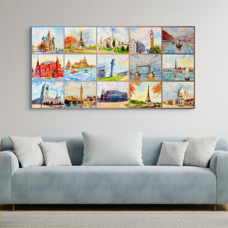 Landscapes Abstract Modern Art Large Canvas Paintings. Framed Digital Reprints of Famous and Vibrant Artwork (LDWA03)