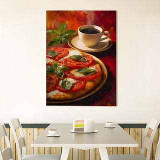 Italian Pizza & Coffee - Kitchen, Café, or Restaurant Wall Art, HD Canvas Print, Framed, Ready to Hang. (KITWA017)