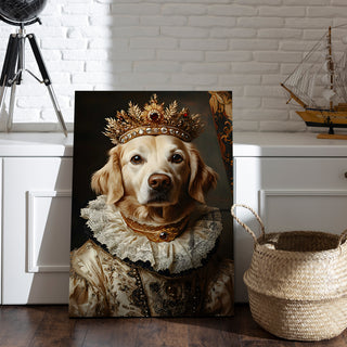 Crowned Companion Wall Art Painting, HD Canvas Print, Framed, Ready to Hang. (MAXWA116)