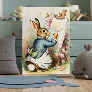 The Gentlebrush Bunny Wall Art Painting, HD Canvas Print, Framed, Ready to Hang. (STOWA108)