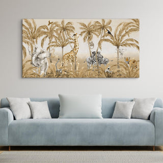 Amazing Wildlife Wall Art. Large Canvas Framed Digital Reprints of Jungle, Wildlife, Animals and Birds. Ready To Hang. Size:  24 Inch x 48 Inch (WBWA43) - Khirki.in 