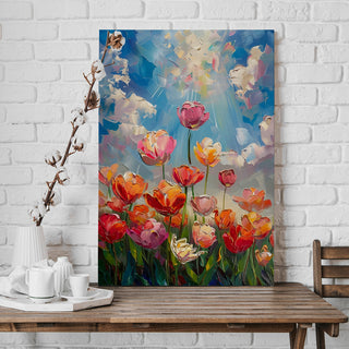 Sunlit Blossoms Wall Art Painting, HD Canvas Print, Framed, Ready to Hang. (AMWA18)