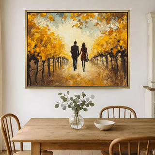 Romantic Couple Wall Art,HD Canvas Print with Premium Golden Floater Frame, Ready to Hang, (36 In x 48 In) (COUPLE-WA-17)