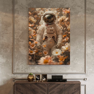 Astronaut Altered Maximalist Wall Art Painting, HD Canvas Print, Framed, Ready to Hang. (POMA18)