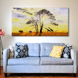 Amazing Wildlife Wall Art. Large Canvas Framed Digital Reprints of Jungle, Wildlife, Animals and Birds. Ready To Hang. Size:  24 Inch x 48 Inch (WBWA42) - Khirki.in 