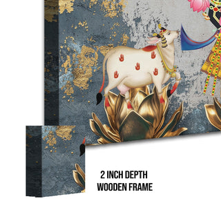 Traditional Indian Pichwai Wall Art Canvas Painting For Home Decor (PWA16).