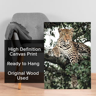 Leopard’s Realm Wall Art Painting, HD Canvas Print, Framed, Ready to Hang. (WNWA167)