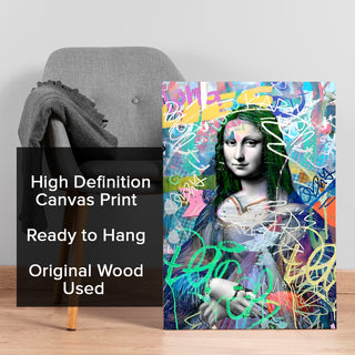 Mona Lisa Maximalist Altered Wall Art Print, HD Canvas Print, Framed, Ready to Hang. (POMA04)