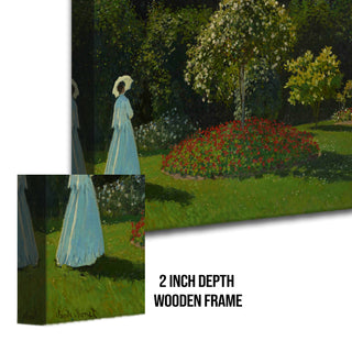 Woman in the Garden at Sainte-Adresse Painting | HD Canvas Print | Ready to Hang | Wall Art for Bedroom, living room, Hallway (CMWA13)