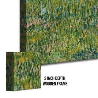 Patch Of Grass By Vincent Van Gogh Wall Art, HD Canvas Print, Framed, Ready to Hang. (VAWA020)