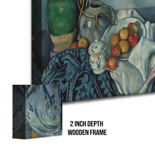 Still Life with Apples and a Pot – Paul Cézanne Painting | HD Canvas Print | Ready to Hang | Wall Art for Bedroom, living room, Hallway (PCWA08)