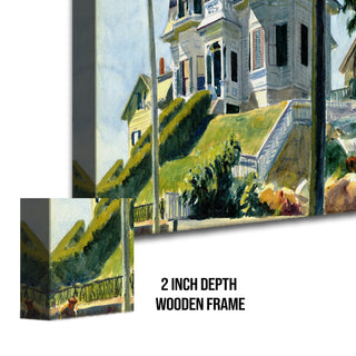 House on the Hill – Edward Hopper Painting | HD Canvas Print | Ready to Hang | Wall Art for Bedroom, living room, Hallway (EHWA06)