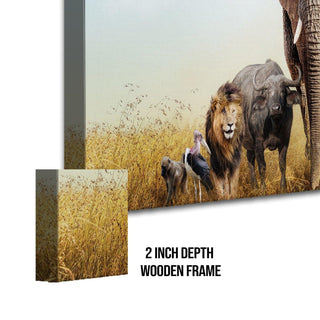 Amazing Wildlife Wall Art. Large Canvas Framed Digital Reprints of Jungle, Wildlife, Animals and Birds. Ready To Hang. Size:  24 Inch x 48 Inch (WBWA26) - Khirki.in 