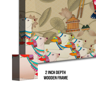 Shreenathji Pichwai Wall Art | HD Canvas Print | Ready to Hang | Wall Art for Temple, living room, Hallway | Size: 36 inch X 48 inch (SHNAWA04)