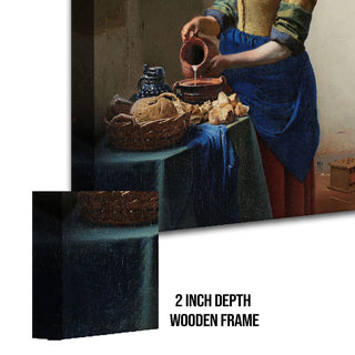 The Milkmaid – Johannes Vermeer Painting | HD Canvas Print | Ready to Hang | Wall Art for Bedroom, living room, Hallway (JVWA02)