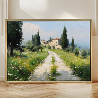 European Cityscape Wall Art, HD Canvas Print, Golden Floater Framed, Ready to Hang, (36 In x 48 In) (EURO-WA-79)