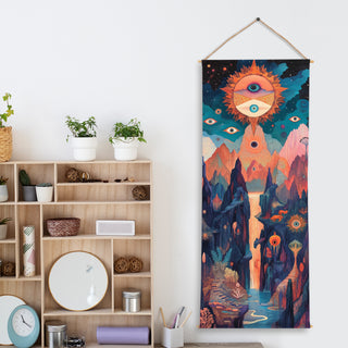 Large Wallpaper Style Wall Hanging Tapestry. Thick fabric, Ready to Hang Wall Décor. Size 24 In x 60 In. ECLTPS009