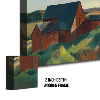 Rooftops of the Cobb Barns – Edward Hopper Painting | HD Canvas Print | Ready to Hang | Wall Art for Bedroom, living room, Hallway (EHWA07)