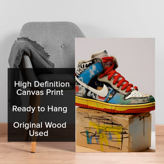Urban Sole – Graffiti Style Sneaker Wall Art, HD Canvas Print, Framed, Ready to Hang. (POMWA336)