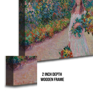 Girl with Flowers in the Garden Painting | HD Canvas Print | Ready to Hang | Wall Art for Bedroom, living room, Hallway (CMWA01)