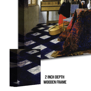 The Music Lesson – Johannes Vermeer Painting | HD Canvas Print | Ready to Hang | Wall Art for Bedroom, living room, Hallway (JVWA10)