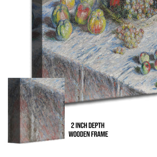 Still Life with Apples and Grapes Painting | HD Canvas Print | Ready to Hang | Wall Art for Bedroom, living room, Hallway (CMWA18)