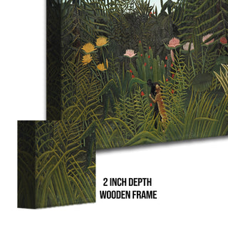 Jungle With Setting Sun – Henri Rousseau Painting | HD Canvas Print | Ready to Hang | Wall Art for Bedroom, living room, Hallway (HRWA03)
