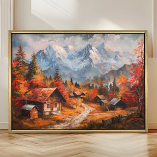 European Cityscape Wall Art, HD Canvas Print, Golden Floater Framed, Ready to Hang, (36 In x 48 In) (EURO-WA-78)