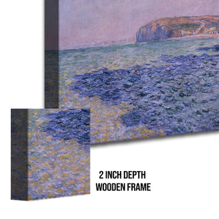 Cliff at Pourville, Sunset Painting | HD Canvas Print | Ready to Hang | Wall Art for Bedroom, living room, Hallway (CMWA15)