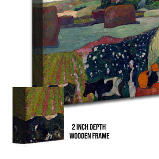 Haystacks in Brittany – Paul Gauguin Painting | HD Canvas Print | Ready to Hang | Wall Art for Bedroom, living room, Hallway (PGWA05)