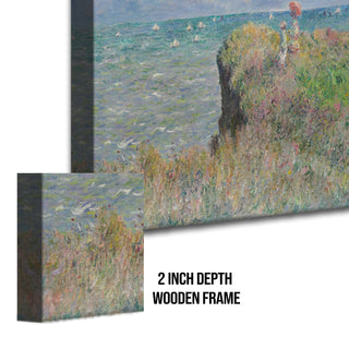 Claude Monet Cliff Walk at Pourville Painting | HD Canvas Print | Ready to Hang | Wall Art for Bedroom, living room, Hallway (CMWA10)