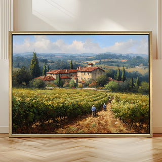 European Cityscape Wall Art, HD Canvas Print, Golden Floater Framed, Ready to Hang, (36 In x 48 In) (EURO-WA-70)