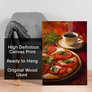 Italian Pizza & Coffee - Kitchen, Café, or Restaurant Wall Art, HD Canvas Print, Framed, Ready to Hang. (KITWA017)