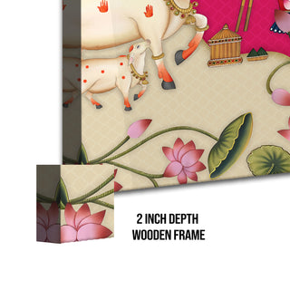 Shreenathji Pichwai Wall Art | HD Canvas Print | Ready to Hang | Wall Art for Temple, living room, Hallway | Size: 36 inch X 48 inch (SHNAWA05)