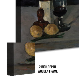 Still Life with Wine – Paul Cézanne Painting | HD Canvas Print | Ready to Hang | Wall Art for Bedroom, living room, Hallway (PCWA02)