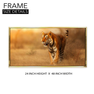 Amazing Wildlife Wall Art. Large Canvas Framed Digital Reprints of Jungle, Wildlife, Animals and Birds. Ready To Hang. Size:  24 Inch x 48 Inch (WBWA28) - Khirki.in 