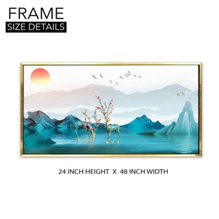 Amazing Wildlife Wall Art. Large Canvas Paintings. Framed Digital Reprints of Jungle, Wildlife, Animals and Birds 24 Inch x 48 Inch (WBWA16) - Khirki.in 